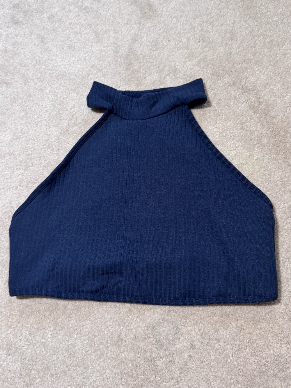 Free People FP Movement Navy Ribbed Halter Crop workout top - never worn